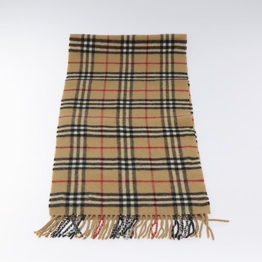 Burberrys Nova Check Scarf Wool Beige Auth am8415 - Picture 4 of 6